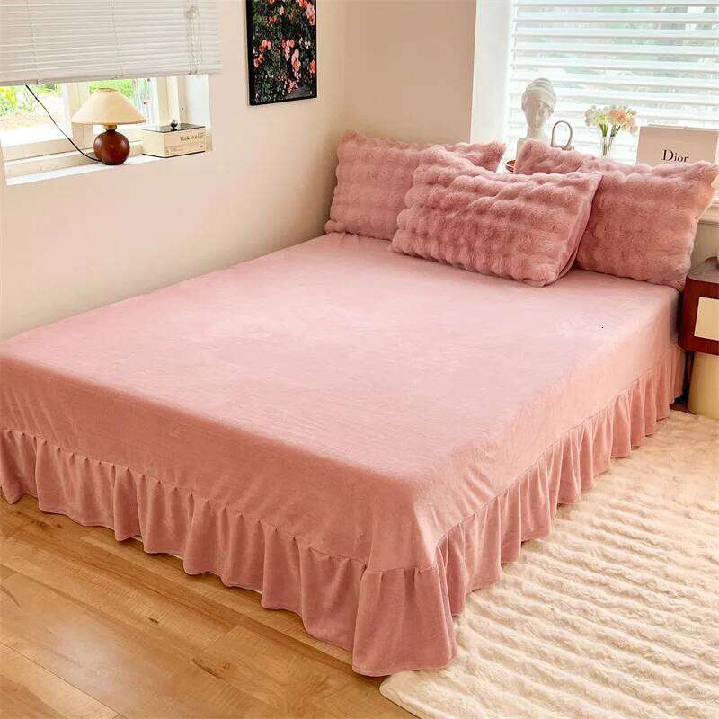 Customizable autumn and winter explosion Class A 580g imitation fur cut rabbit velvet four-piece set H260312