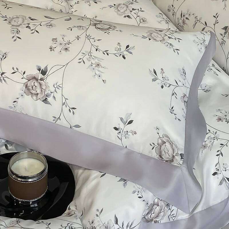 Digital Printing Flowers and Plants Bedding Set Lyocell Eucalyptus Fiber Soft Silky Duvet Cover Bed Sheet Pillowcase 4Pcs H260312