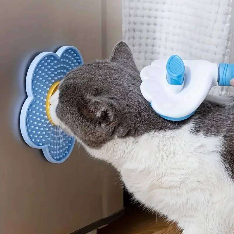 Supplies Cat Pad Sun Flower Shape Silicone Dog Licking Plate Cute Pet slow licking mat 26Y0312