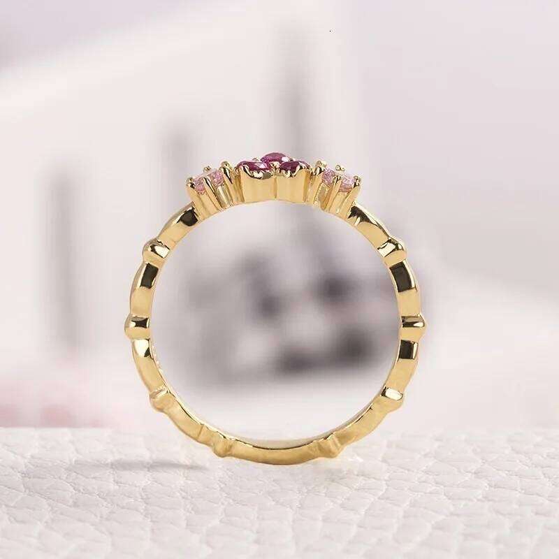 Huitan Trendy Simple Golden Inifinite Heart Shaped Engagement RIngs Women Romantic Gadget Pinky Rings For Girl New H260312