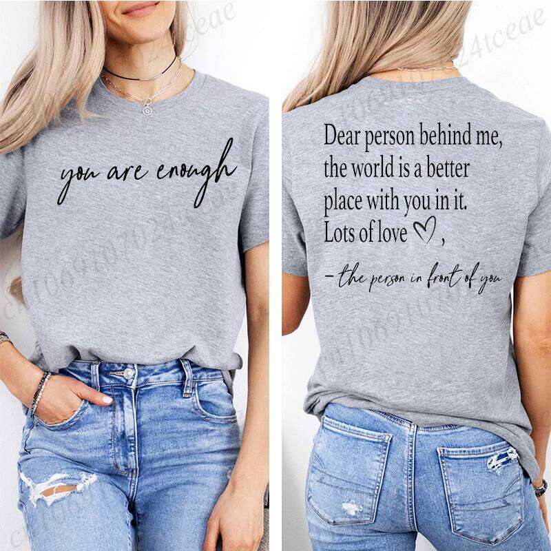 Dear Person Behind Me Printed Summer T-Shirts Tops Mental Health Awareness Design Women's Graphic T-Shirt Short Sleeve Clothing Z260312