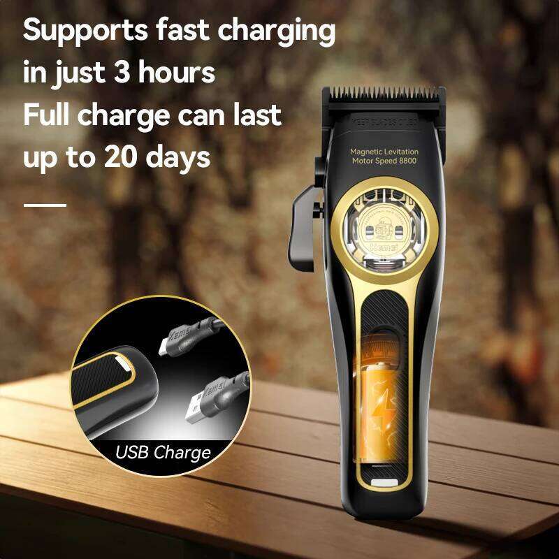 Kemei Professional Magnetic Levitation Motor 8800 Rpm Charging Base Men's Hair Clipper KM-2373 C260312