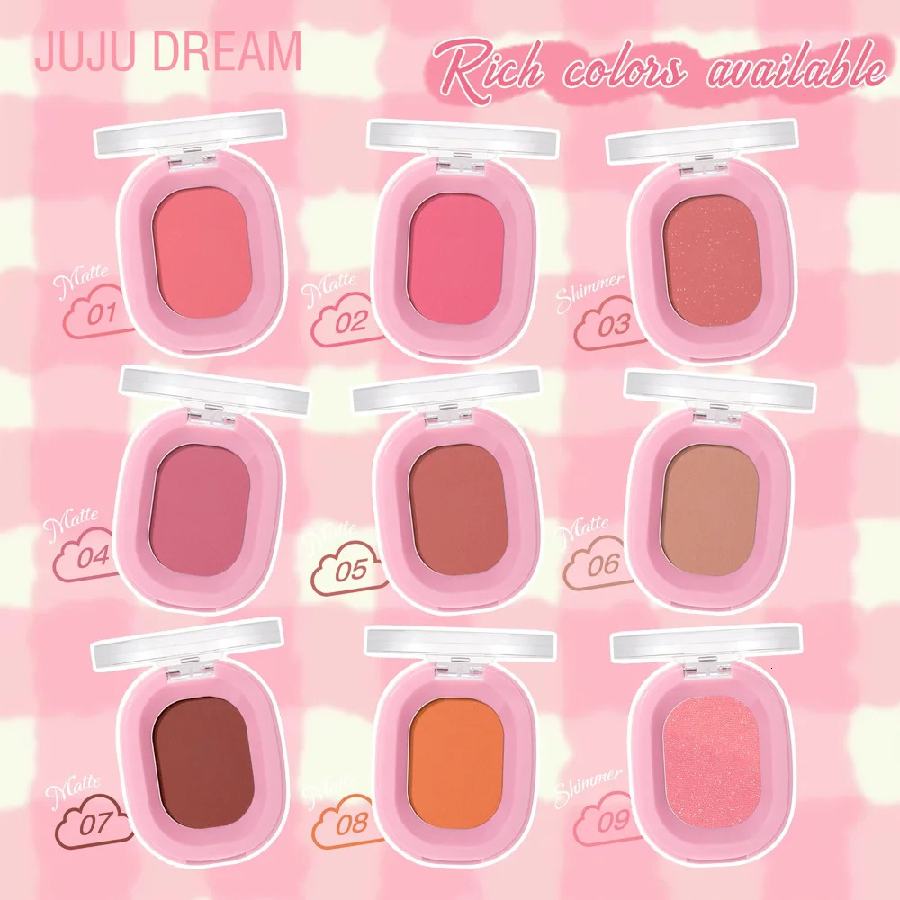 Monochrome Matte Blush PowderNatural Nude Cheek RougeBrightening Long-Lasting WaterproofEasy ApplySafe Xmas Halloween Makeup 260305