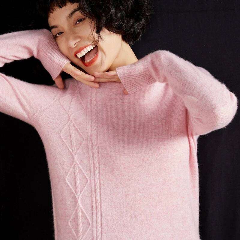 Women's 100% Sweater Half High Neck Pullover Luxury Simple Style Cashmere Knitwear Tops Autumn Winter Female Clothing MAKOUFEI