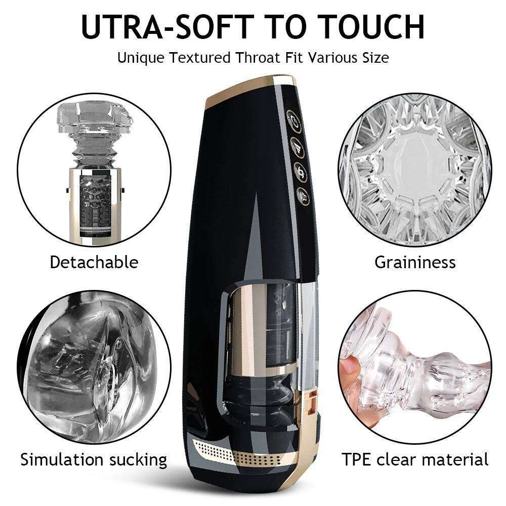 Fully automatic piston retractable male toy oral masturbator men's penis suction cup vibrator sex machine adult products Z260311