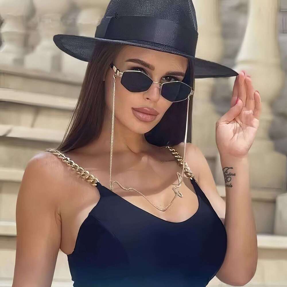 Sunglasses Polygonal Metal Frame European American Style Personality Design with Decorative Accents for Street Photography Daily Outdoor Wear Gift Hig