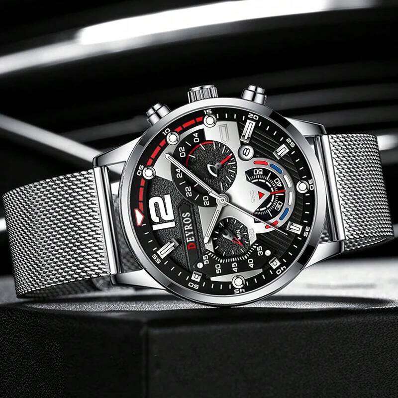 Fashion Mens Business Watches Luxury Quartz Wrist Luminous Clock Men Casual Calendar Watch