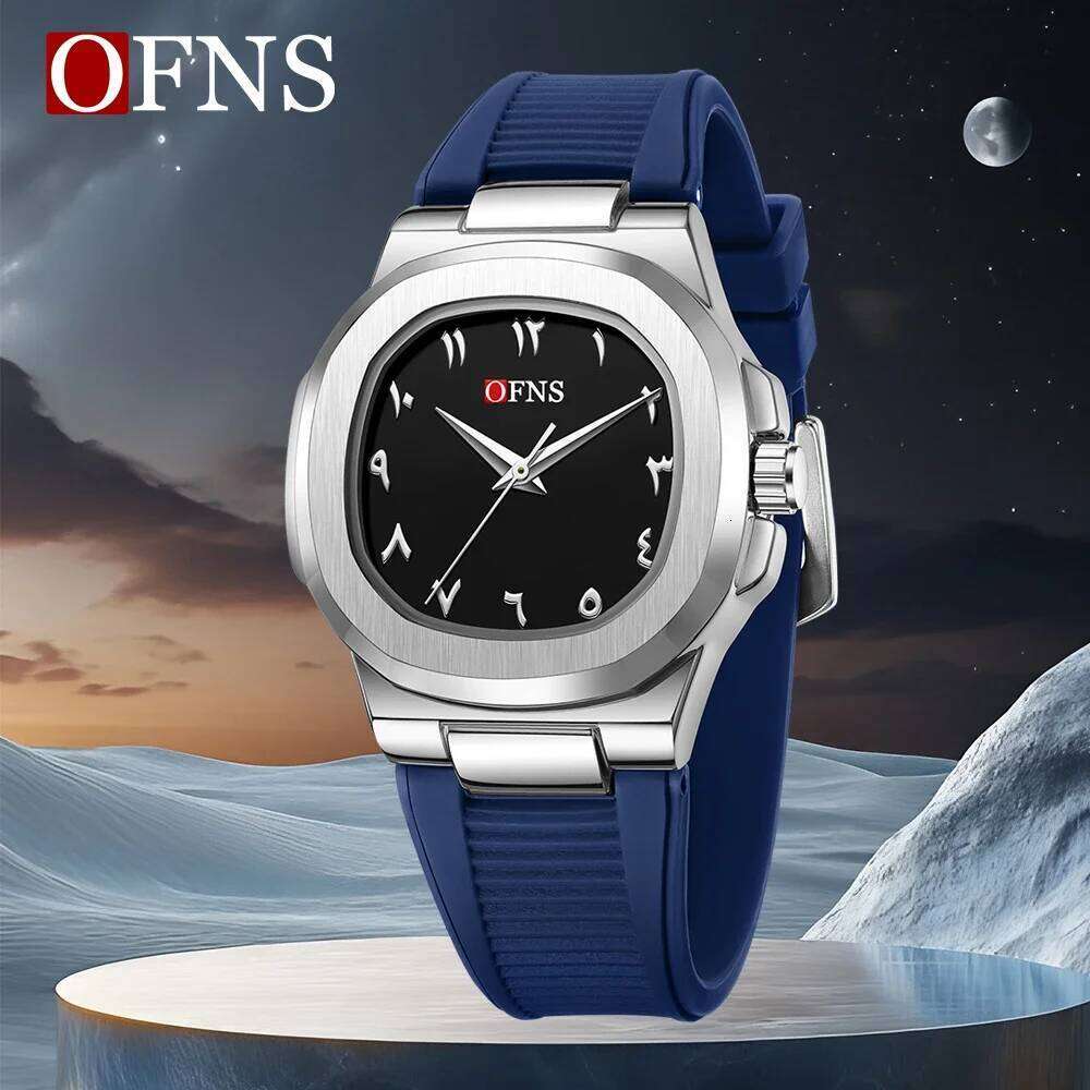 OFNS1583 Business Fashion Men's and Women's Innovative Case Lightweight 80G Dual Dial Design Fashionable Quartz Watch