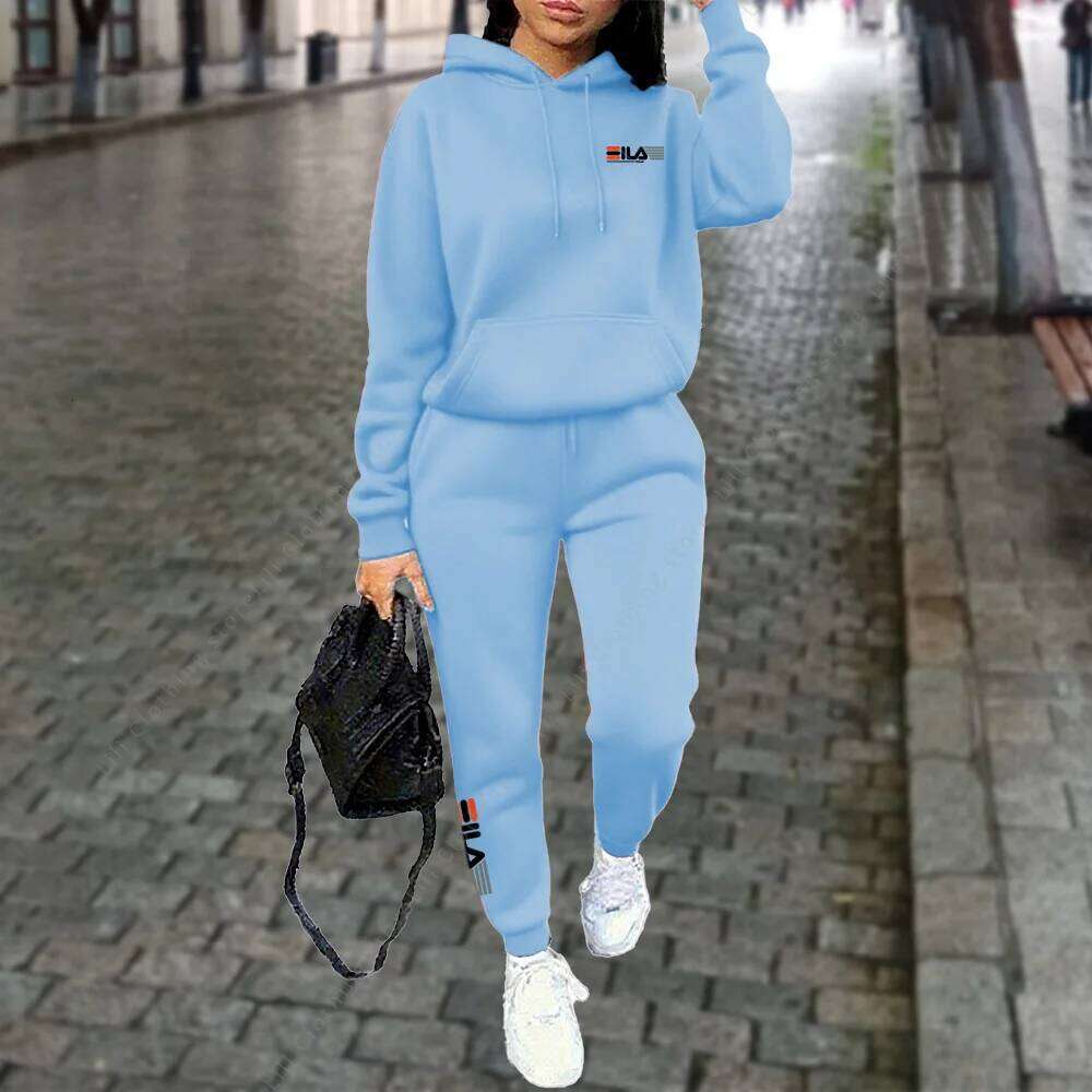 Women's Tracksuit Hoodies Trousers 2PCS Suit Winter Sports Jogging Outfits Fashion Street Designer Clothes for Women Pants Set C260312