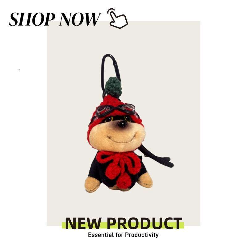 Cute Eye-catching Bee Puppy Bag Pendant Plush Doll Keychain Toy Niche High-end Sense Hanging Decoration for Women