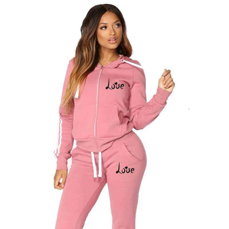 Women's Two-piece Set Casual Autumn Winter Fashion Suit Sports Comfortable Zipper Daily Outdoors Hoodie Hot Sale Jogging Quality C260312