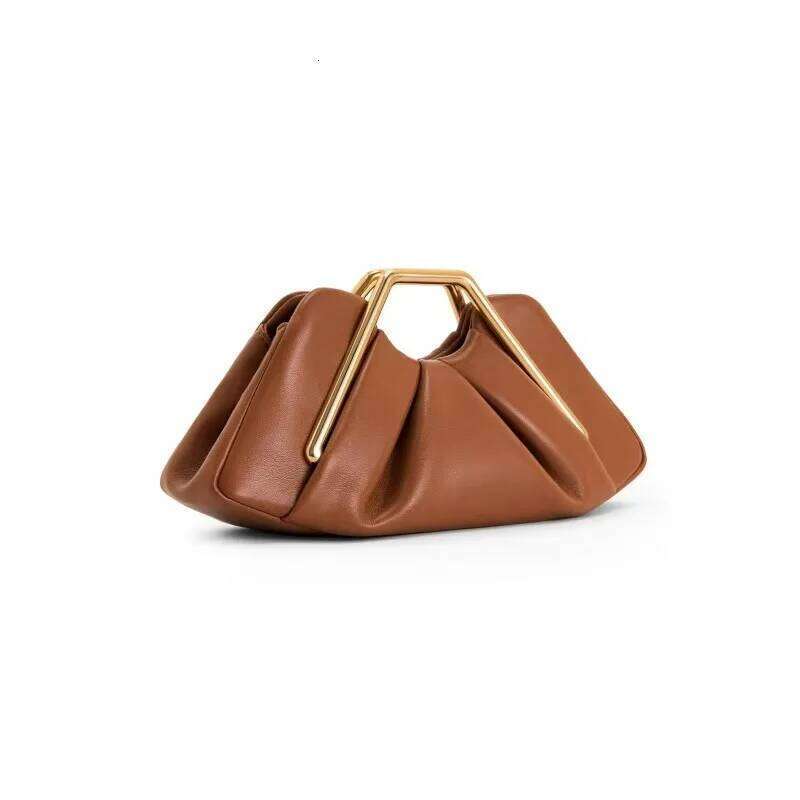 Luxury Soft Brown For Women Leather Hobos Retro Cloud Crossbody Phone Clutch Clip Bag Female Bolsa tote bag shoulder bag Xiu Lai Si