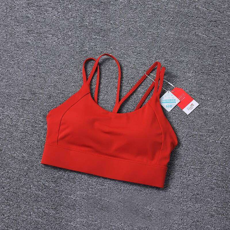 New Women's Sports Bra Padded Without Bones Cross Fitness Busty Underwear High Support Running Gym Vest Yoga Bras 26Y0312