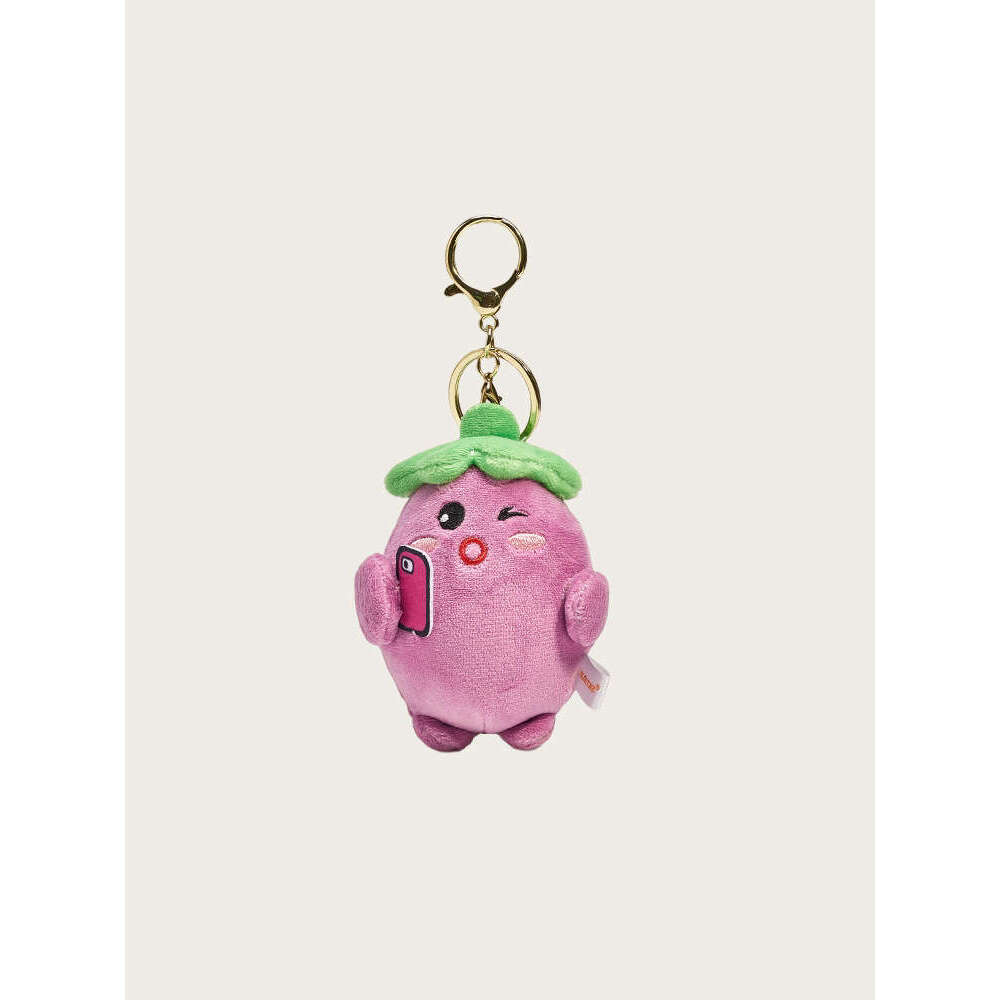 Original plush toy keychain pendant backpacks, cute little accessory for couples using mobile phones, eggplant doll bag charm