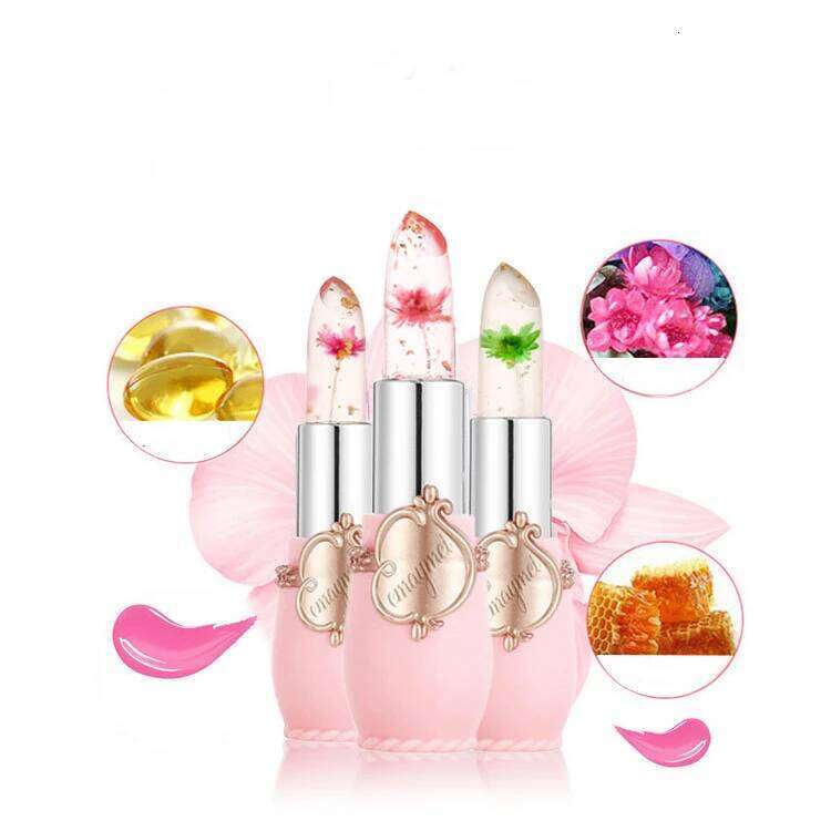 6 Sticks Transparent Moisturize Jelly Dried Flower Temperature Change Crystal Clear Lipstick Set Makeup Cosmetic W260311