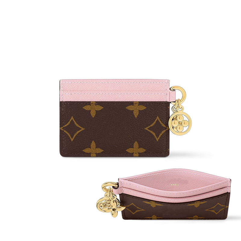 designer keychain Credit Card Holders Mini Wallets High Quality For Mens Womens Leather Flower Classics Pure Color Keychain Purses Wallet bag charm