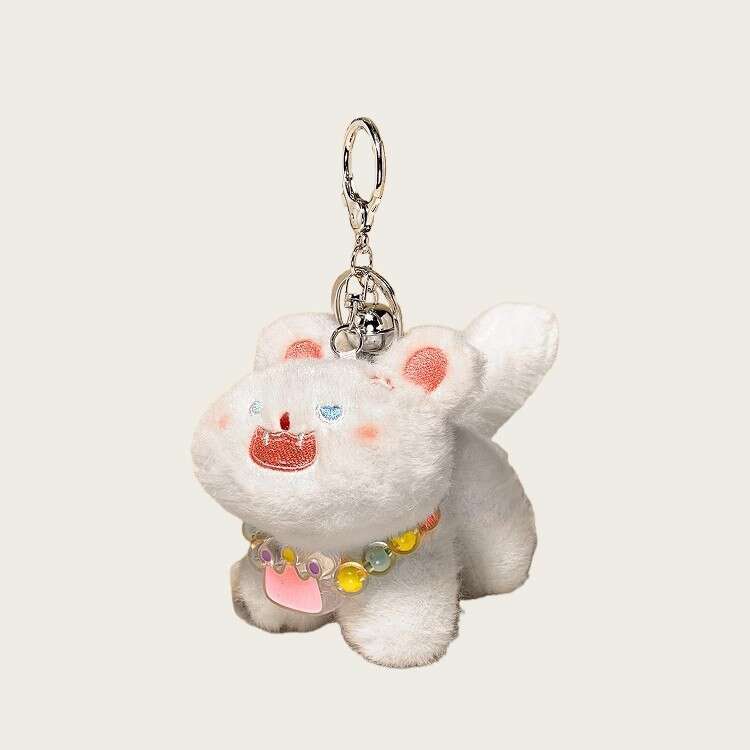 Girly Pink Fluffy Charm Cute Cat Keychain Plush Toy Bag Pendant Gift