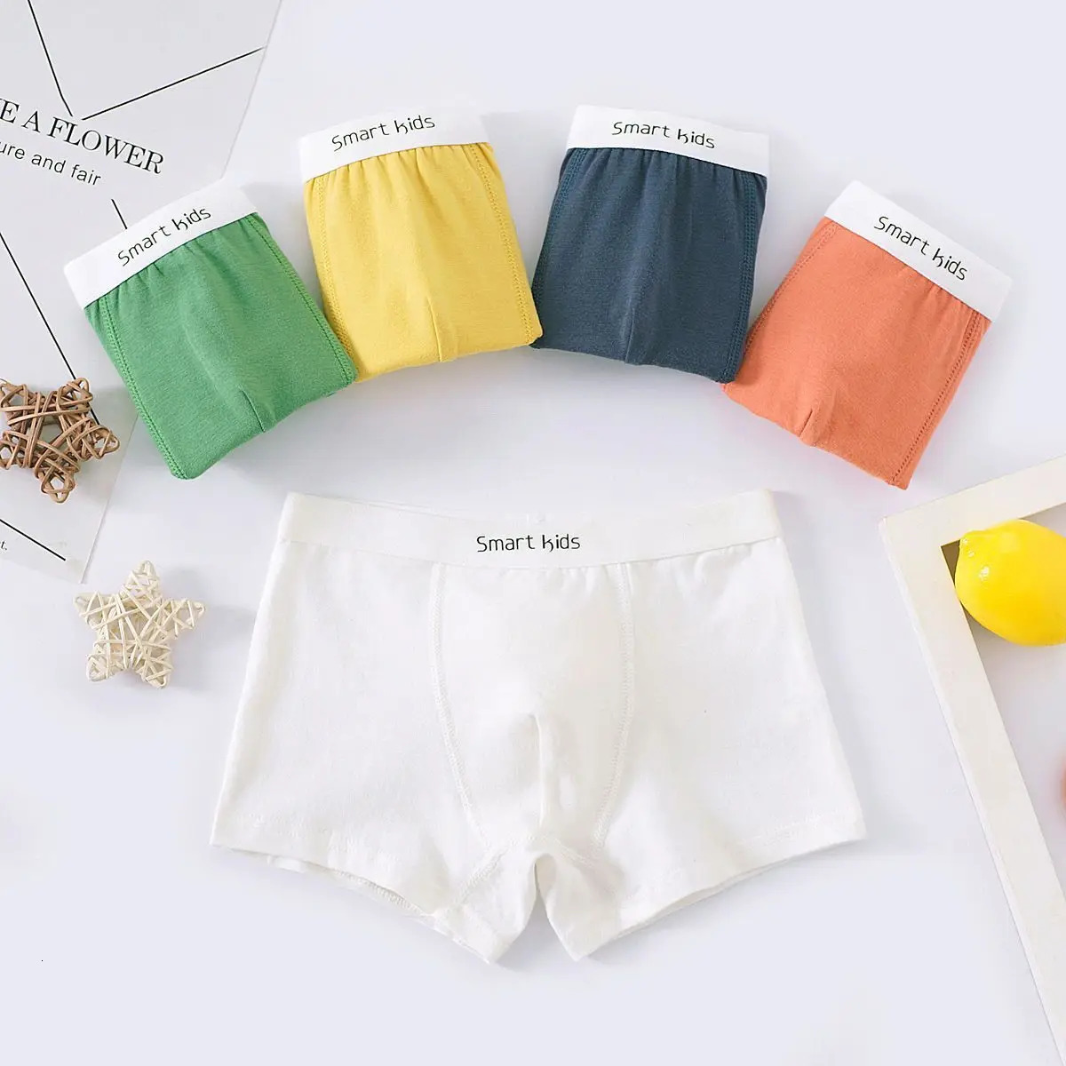 Childrens underwear cotton boys and teenagers boxer shorts 5pack 260311