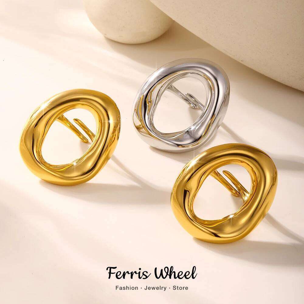 Popular Woman Index Rings Stainless Steel Gold Plated Women Girls Ring Hip Hop Punk Female Jewelry Accessories H260312