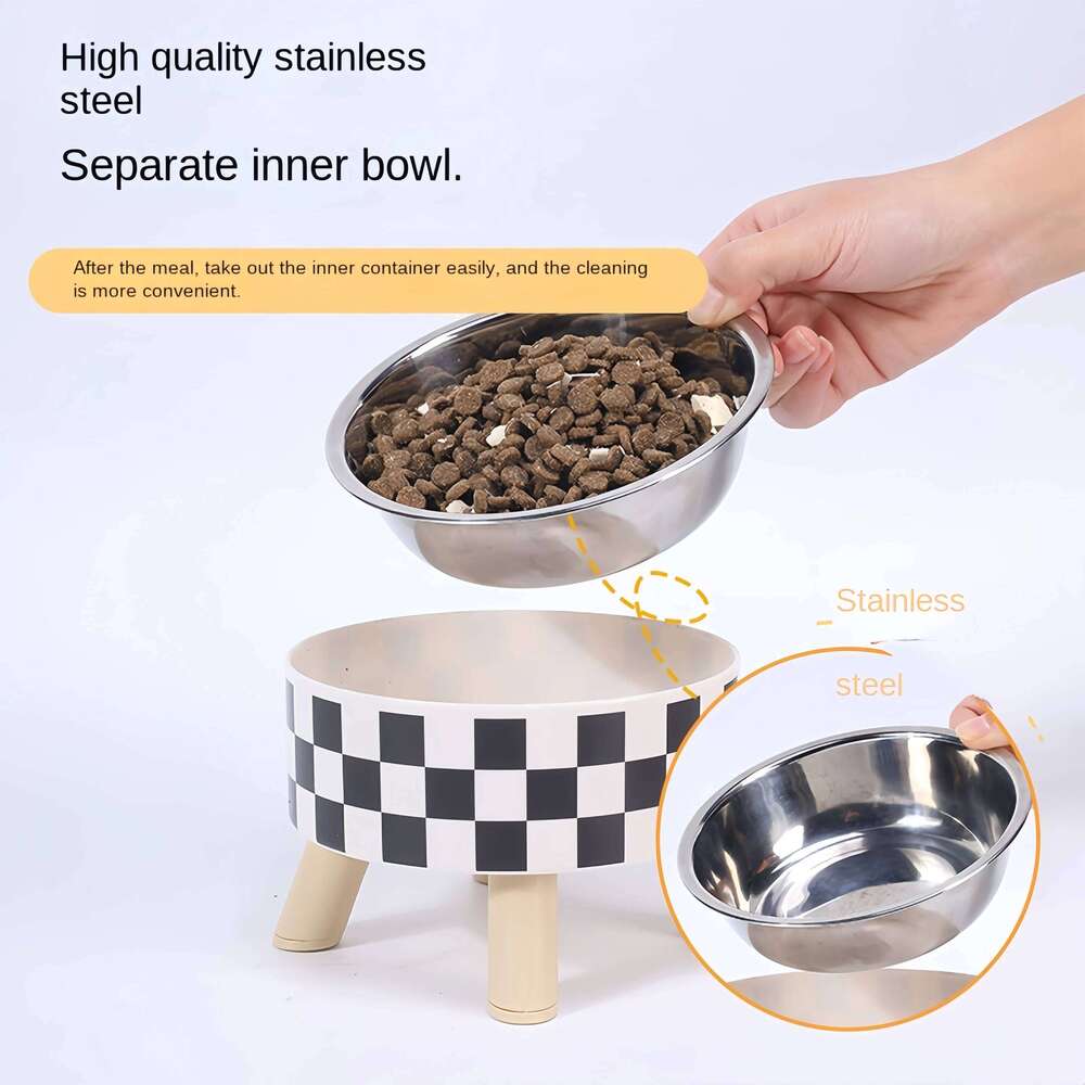 Elevated Cats Feeder Anti-choking Raised Cat Food Water Bowl With Stand Pet Feeding Drinking Supplies bowls for cats dogs 26Y0312
