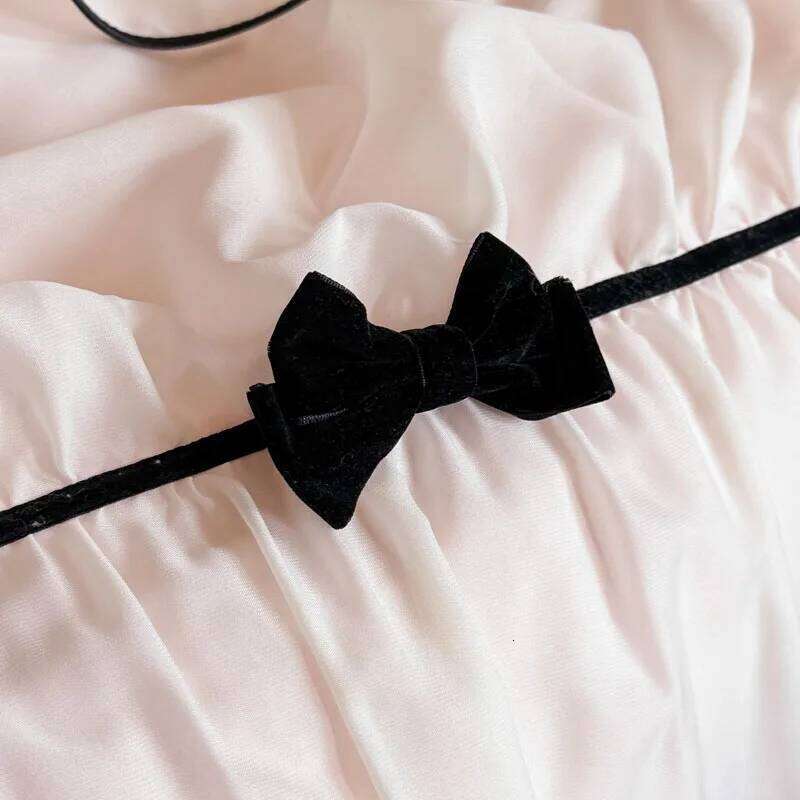 Romantic Lace Princess Black Bow Bedding Pink Korean Style Duvet/Comforter Cover Set Bed Sheet/Fitted Sheet Pillowcases 4Pcs H260312