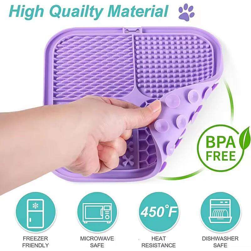 Plate, Silicone Pet Tableware Bowl, Suction Cup, Dog Licking Pad, Slow Food 26Y0312
