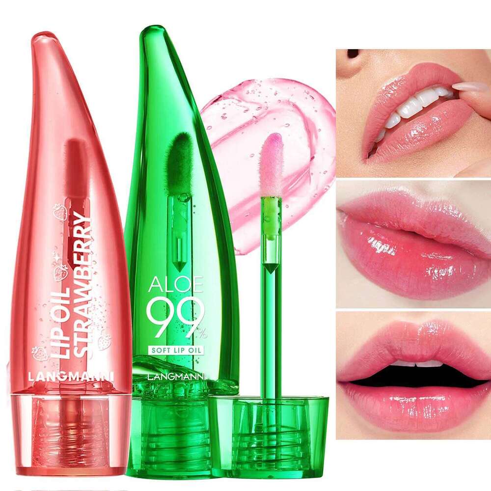 1pc/2pc Aloe Vera Moisturising Gloss Warm Feeling Colour Changing Glaze Long Lasting Moisture Oil Lip care W260311