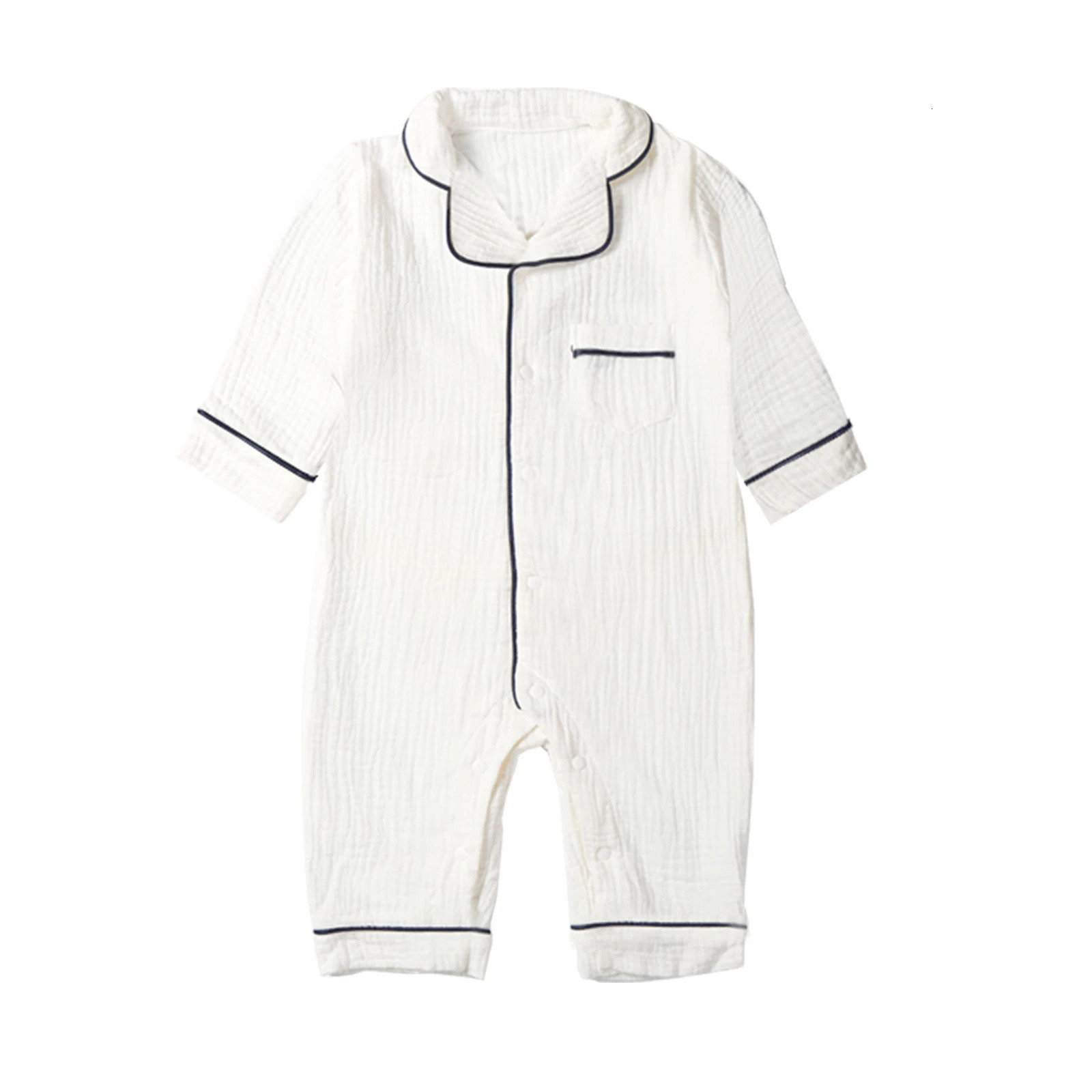 Autumn Baby Sleepwear Organic Cotton Clothes for Boy Girl born Pajama Solid Color Muslin Romper Kids Pajamas Toddler Jumpsuit 260311