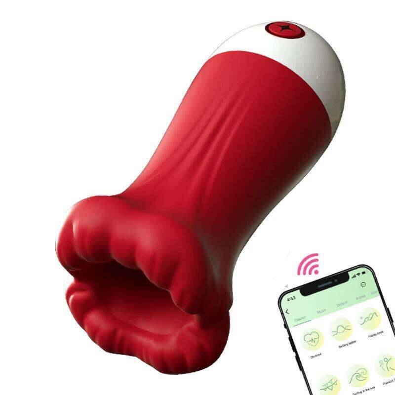 Deep Throat Mannelijke Penis Training Cup Pijpen Vagina Masturbators voor mannen APP Controle Squeeze Trillingen Stimulatie Oral Z260312
