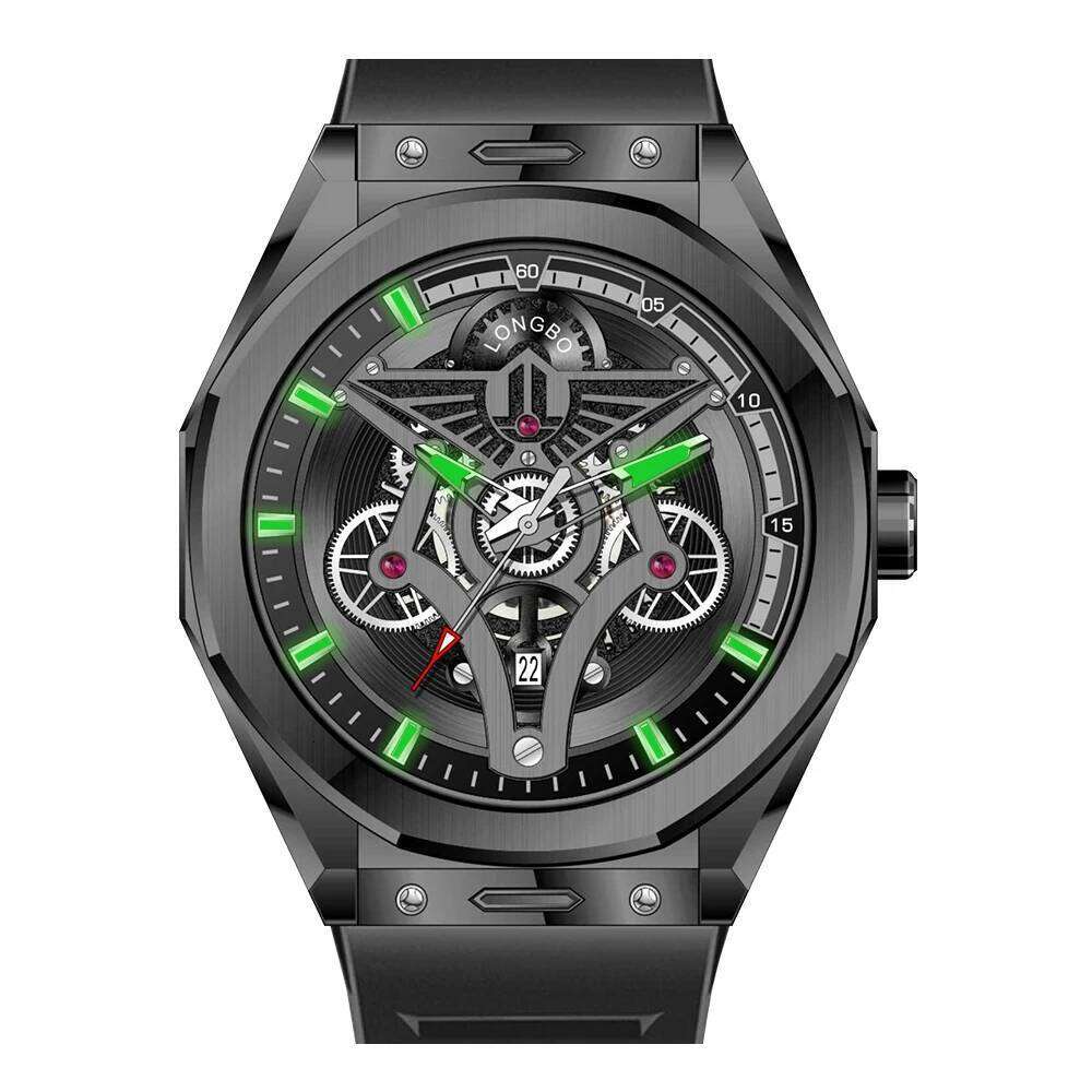 New Fashionable Trendy Watche Luminous Calendar Function Silicone Strap Waterproof Men's Quartz Watch relojes para hombres