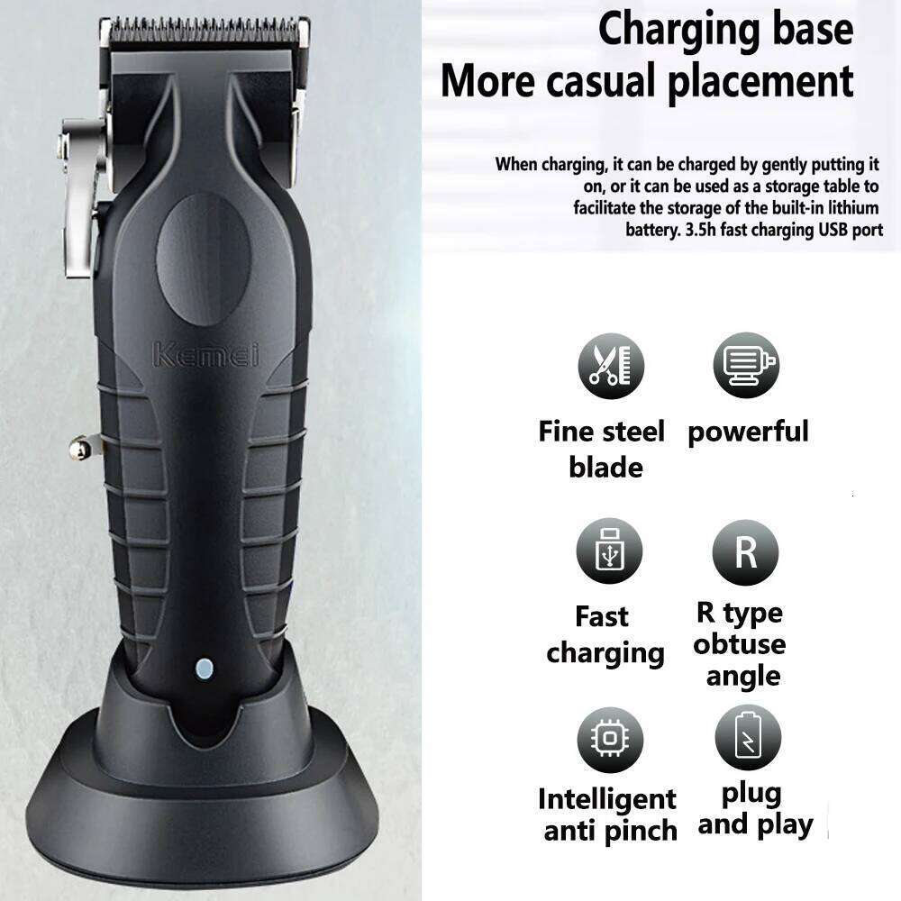 Kemei Professional Clipper For Men Adjustable Cordless Electric Trimmer Rechargeable Hair Cutting Machine Lithium C260312