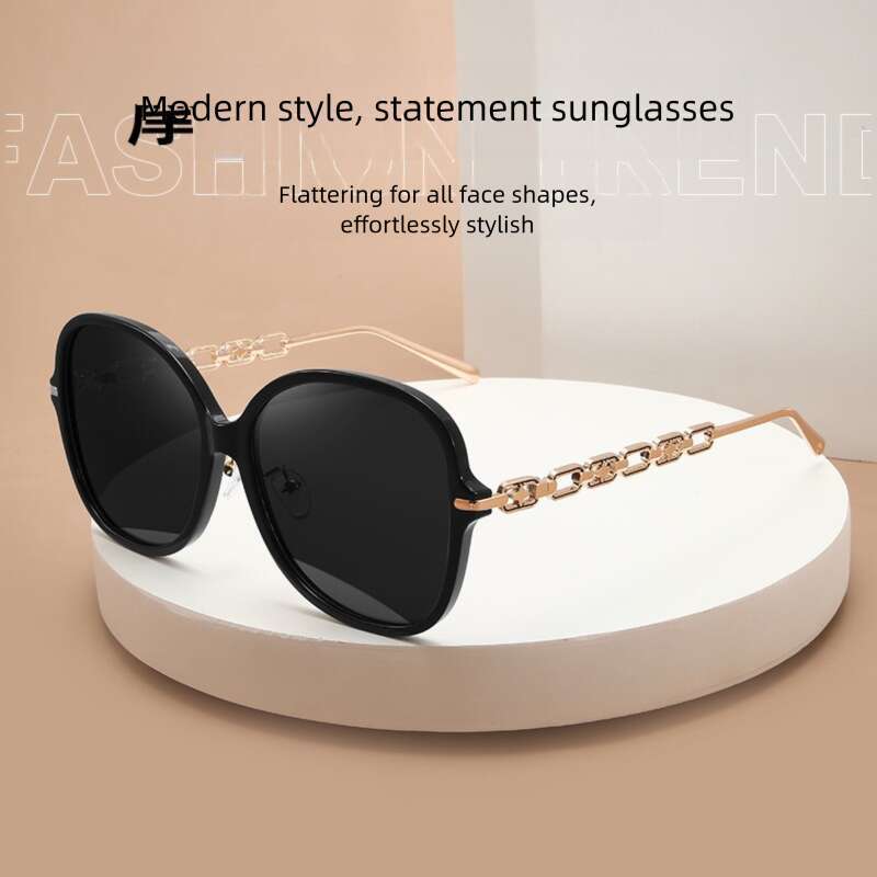 New European And American Large-Frame Sunglasses Women, High-End, Natural Look, Makes The Face Appear Smaller