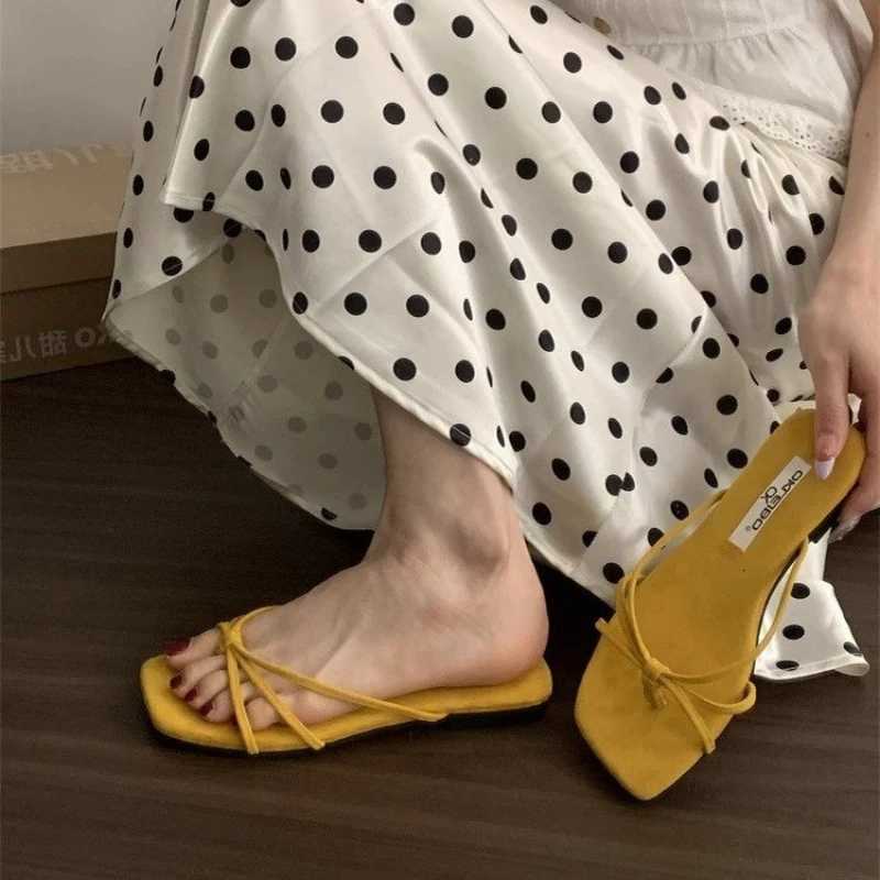 Summer Beach Vacation Flip Flop Womens Flats Slippers Comfort Soft Sole Clip Toe Slides Concise Dress Street Style Shoes K260312