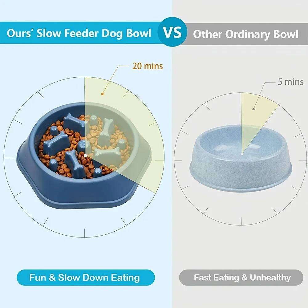 Feeder Non-choking Bowl Anti Slip Large Capacity for Dog and Cat Anxiety Slow Food Feeding Pet Supply 26Y0312