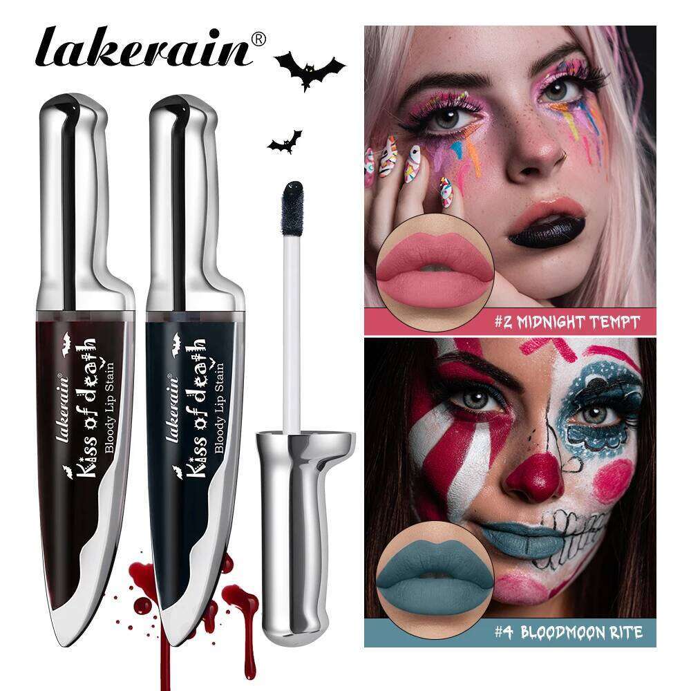 Lakerain Matte Stain Long-lasting Waterproof Lipstick Makeup Highly Pigmented Lip Tint Halloween Party Cosmetics W260311