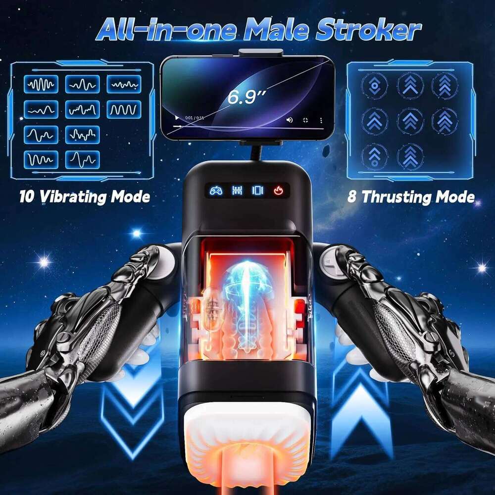 Automatic Thrusting Male Masturbator Cup handle Blowjob Strong Stroker Real Pocket Pussy Adult Sex Toys for Men Z260312