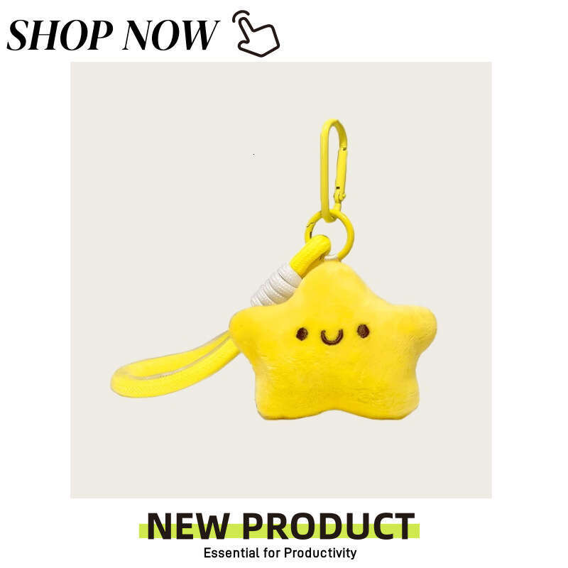 Cute plush star doll pendant squeaking toy keychain cartoon accessory student backpack decoration wholesale