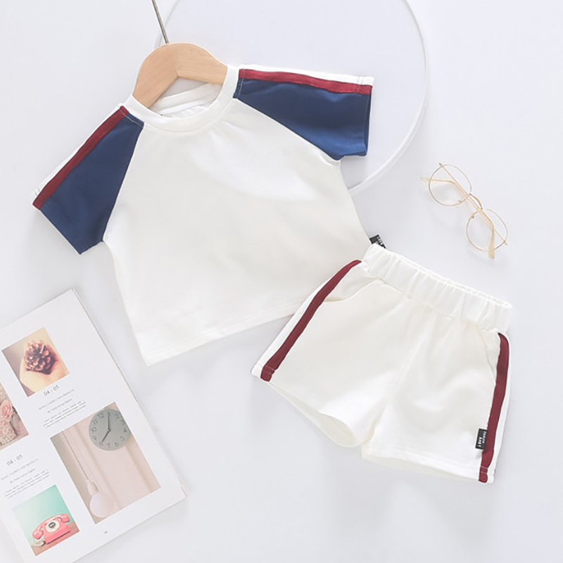 Baby boy summer short sleeved set casual sportswear thin two-piece set baby clothes