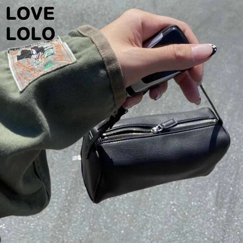 2025 New Luxury 90S Pen Holder Genuine Soft Cowhide & Suede Mini Crossbody Bag Hand-Carry Vintage Shoulder Purse For Women