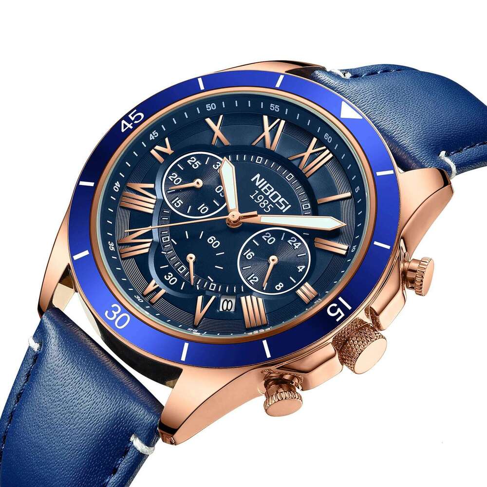 NIBOSI Sport Top Brand Luxury AQUANAUT Quartz Watches for Men Waterproof Luminous Fashion Leather Watch Reloj Hombre