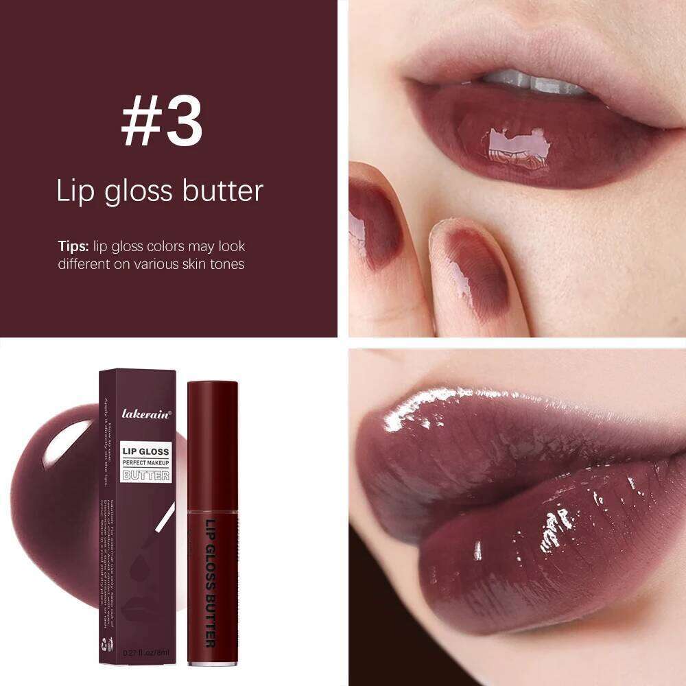 8ml Butter Non-stick Cup Moisturizing Mirror Gloss Lasting Color glaze Dye Lip Liquid Makeup For Women W260311
