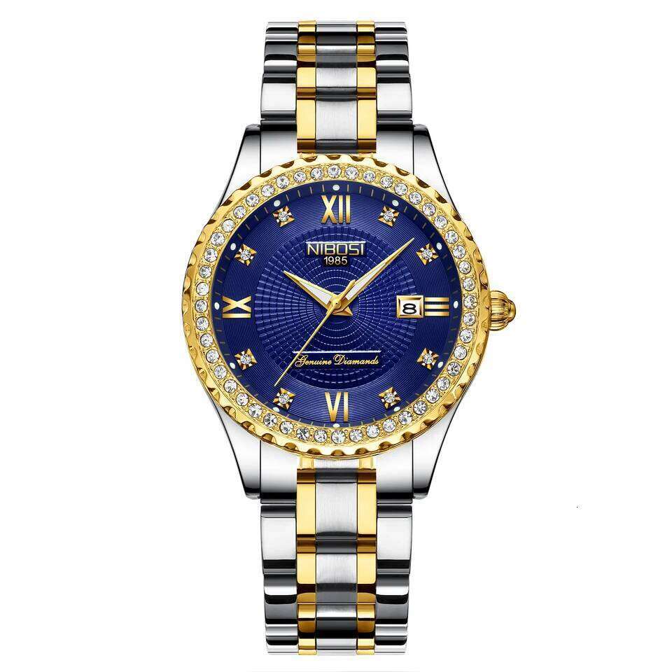 NIBOSI Diamond Watches for Women Classic Luxury Rose Gold Analog Quartz Fashion Waterproof Luminous Ladies Female Watch