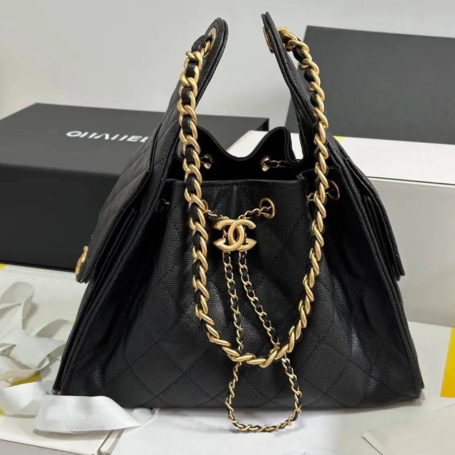 Designer Bags Luxury GST Bag Top grade Caviar Cow Leather Classic Quilted Plaid Metal Chain Shoulder Bag Designer Women's Shopping Bag Vintage Underarm Beach T0