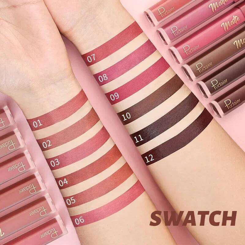 High Quality NEW 24 Hour Matte Lipstick Velvet Mist Clay Not Dry Cream Makeup 12 Color Nude Lip Stick Waterpoof Cosmetic W260311