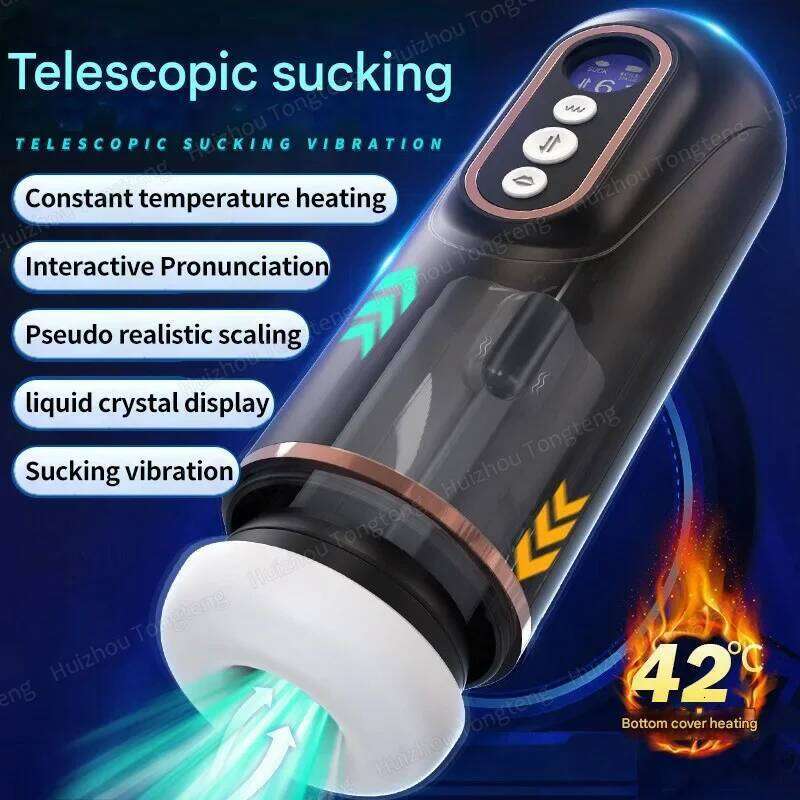 utomatic Male Masturbator with 9 Sucking Thrusting Rotating Modes Heating Stroker Blowiob Machine LCD Display Sex Toy for Menuto Z260312