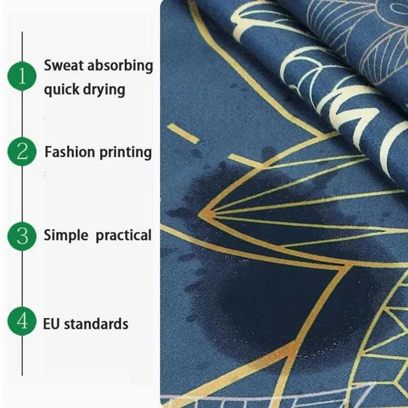 18563cm Yoga Mat Towel Double Layer Non-Slip Fitness Mat Towel Portable Printing Yoga Exercise Pad Cover Yoga Accessories M260312