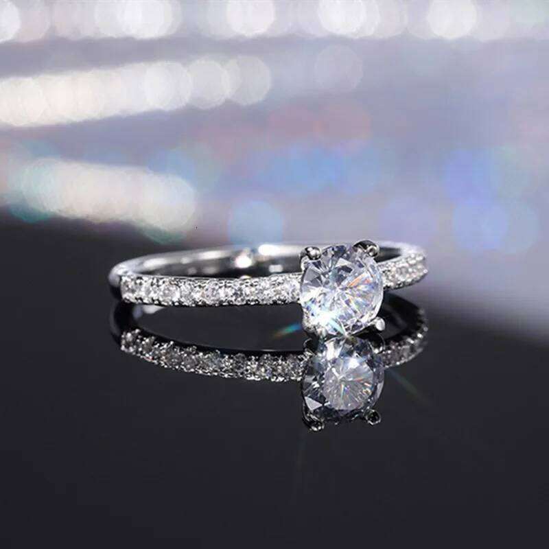 6mm Round Cut CZ Solitaire Engagement Wedding Ring for Women Girl Size 5-12 H260312