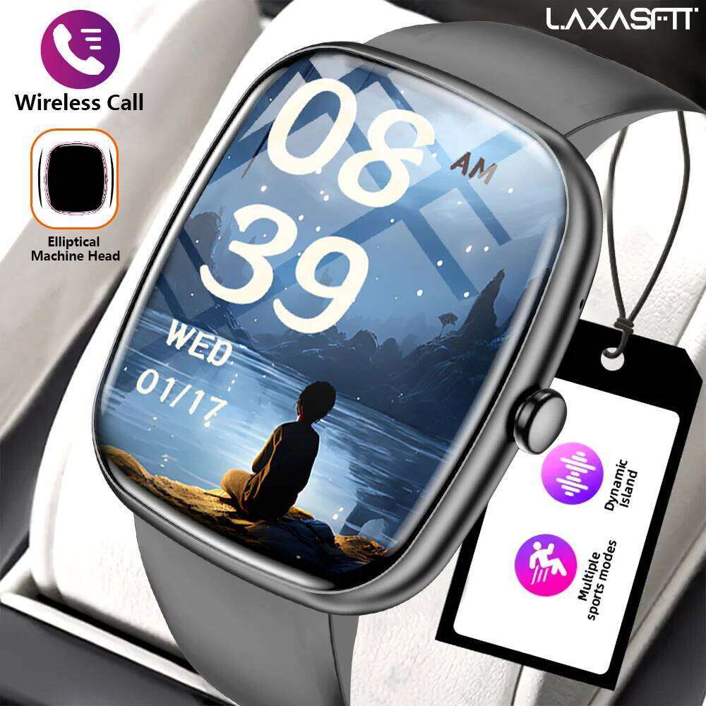 LAXASFIT New Men's Smart Watch 1.85-inch BT 5.4 Voice Call Music Playback Heart Rate Monitor Fitness Track Women's Smartwatch