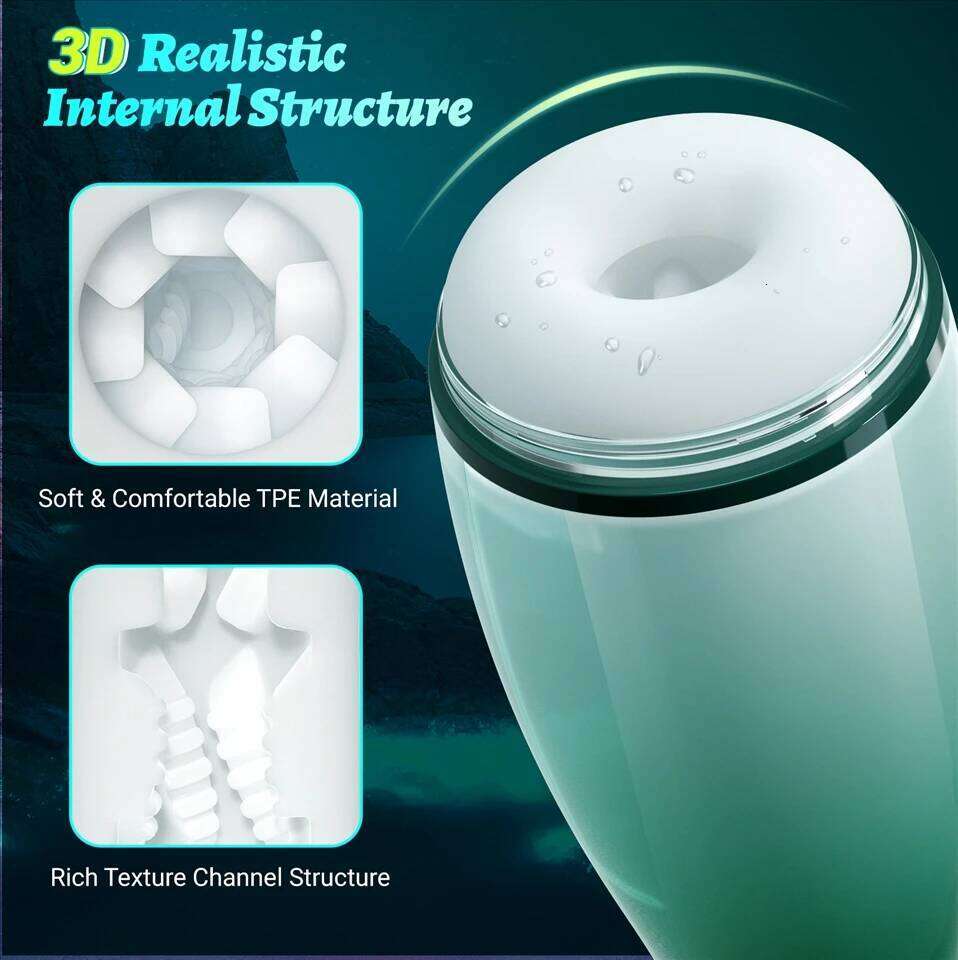 Smart APP Control Pleasure Cup for Men 6 Suction Clamp Vibration Modes Voice Interaction 9 Patterns Magnetic Charging Tech Toy Z260312