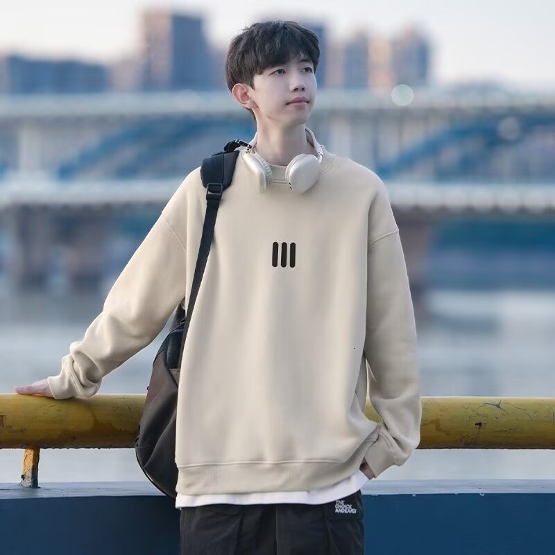 Trendy Brand Men's Sweatshirt New Autumn And Designer Hoodie Winter Fleece-lined Loose Casual Trendy Couple's Sports Crew Neck Top Jacket